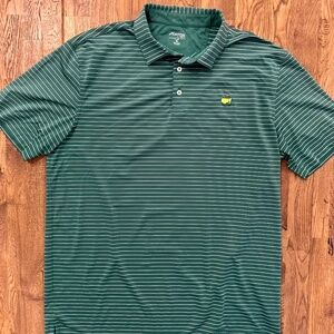 Masters Tech Green White Striped Golf Polo Men's Size XL